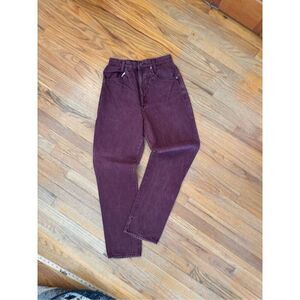 Vintage Ozark Mountain High Rise Western Burgundy Womens Jeans Size 29/9